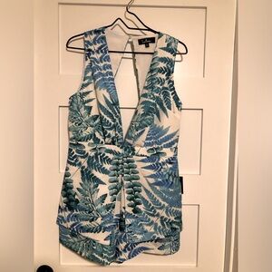 Tropical deep v romper